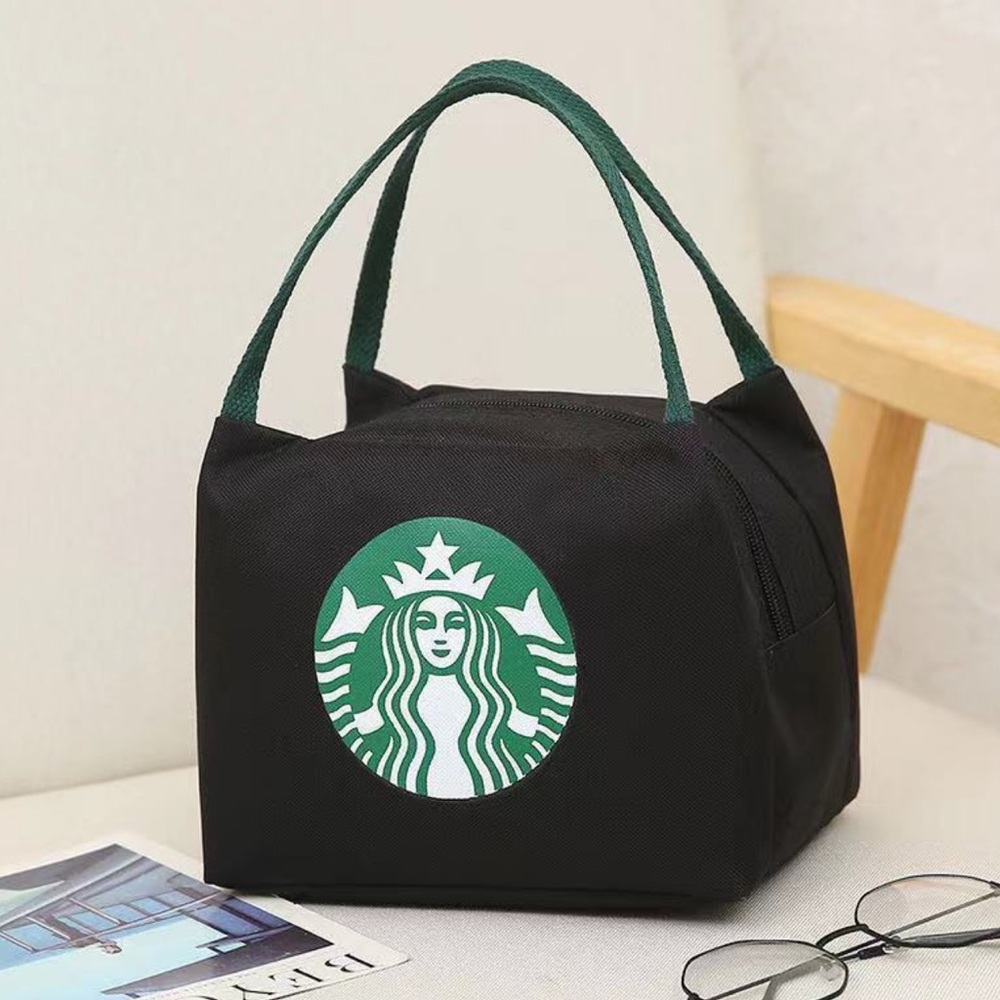 Small Black Bag with Green Accents